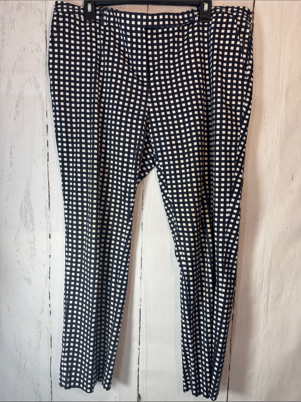 Tory Burch Black & White Check Slim Womens Pants